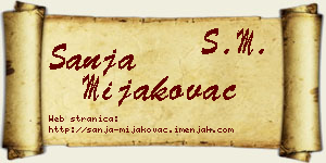 Sanja Mijakovac vizit kartica